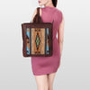 LC-ADBGZ307 Southwestern Wool & Genuine Leather Backpack - Tribal Pattern Western Daypack