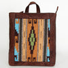 LC-ADBGZ307 Southwestern Wool & Genuine Leather Backpack - Tribal Pattern Western Daypack