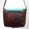 ADBGM118 Hand-Painted Leather Fringe Crossbody Bag - Western Scene Artwork