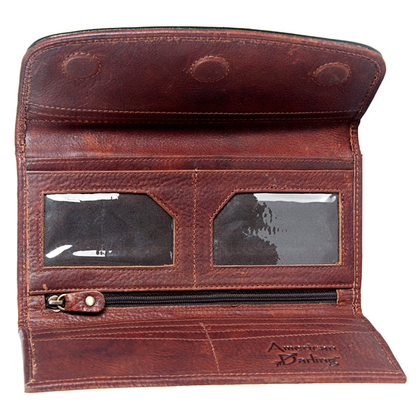 ADBGM102 Western Floral Tooled Leather Wallet - Boho Rodeo Clutch