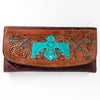 ADBGM102 Western Floral Tooled Leather Wallet - by American Darling