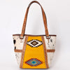 ADBG617B American Darling Hand Tooled Floral & Saddle Blanket Western Leather Tote Bag