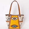 ADBG617B American Darling Hand Tooled Floral & Saddle Blanket Western Leather Tote Bag