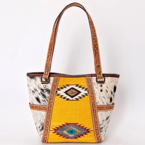 ADBG617B American Darling Hand Tooled Floral & Saddle Blanket Western Leather Tote Bag