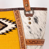 ADBG617B American Darling Hand Tooled Floral & Saddle Blanket Western Leather Tote Bag