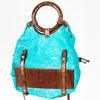 ADBG618 American Darling Hair-On Cowhide Western Leather Tote Bag with Drawstring