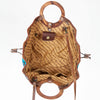 ADBG618C American Darling Woven Saddle Blanket & Genuine Leather Tote with Wooden Handles