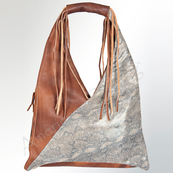 ADBG619A American Darling Handcrafted Western Leather Hobo Bag with Fringes