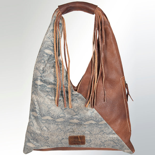ADBG619A American Darling Handcrafted Western Leather Hobo Bag with Fringes