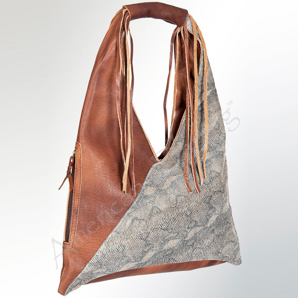 ADBG619A American Darling Handcrafted Western Leather Hobo Bag with Fringes