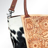 ADBG621A American Darling Hand Tooled Floral & Hair-On Cowhide Western Leather Tote Bag