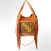 ADBG622 American Darling Hand Tooled Floral & Buck Stitched Western Leather Hobo Bag