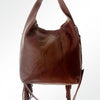 ADBG622B American Darling Hand Tooled Floral & Cowhide Western Leather Hobo Bag with Fringes