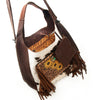 ADBG622B American Darling Hand Tooled Floral & Cowhide Western Leather Hobo Bag with Fringes