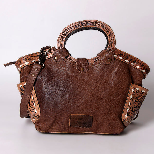 ADBG623 American Darling Hand Tooled Floral & Hair-On Cowhide Western Cross body Bag