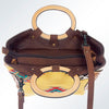 ADBG623C American Darling Yellow Aztec Saddle Blanket & Hand Tooled Leather Tote Bag