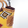 ADBG623C American Darling Yellow Aztec Saddle Blanket & Hand Tooled Leather Tote Bag
