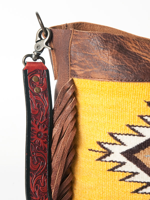 ADBG624 American Darling Hand Tooled Floral & Saddle Blanket Western Messenger Bag
