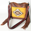 ADBG624 American Darling Hand Tooled Floral & Saddle Blanket Western Messenger Bag