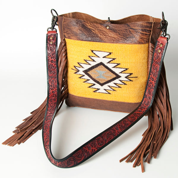 ADBG624 American Darling Hand Tooled Floral & Saddle Blanket Western Messenger Bag