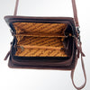 ADBG485 Multicolor Southwestern Wool Organizer Bag with Leather Trim & Crossbody Strap