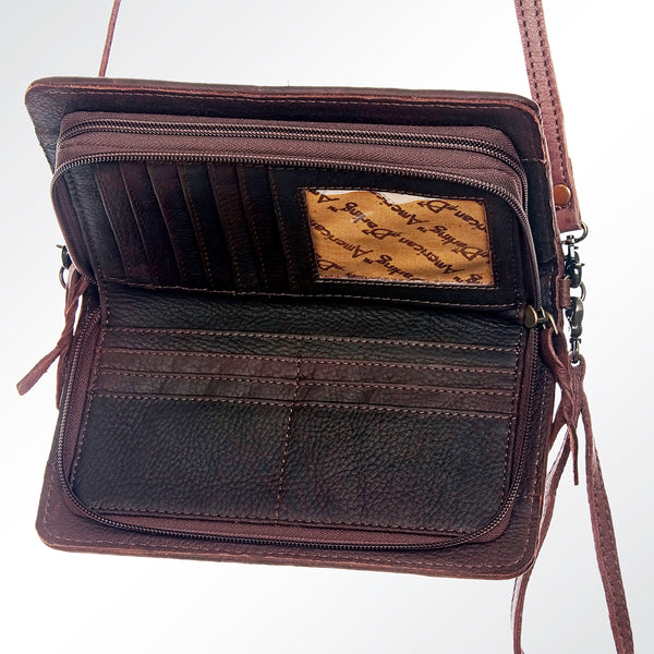 ADBG485 Southwestern Wool Organizer Bag with Leather Trim & Crossbody Strap
