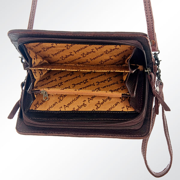 ADBG485 Southwestern Wool Organizer Bag with Leather Trim & Crossbody Strap