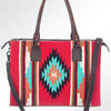 ADBG632 American Darling Hand Woven Saddle Blanket Western Leather Tote Bag