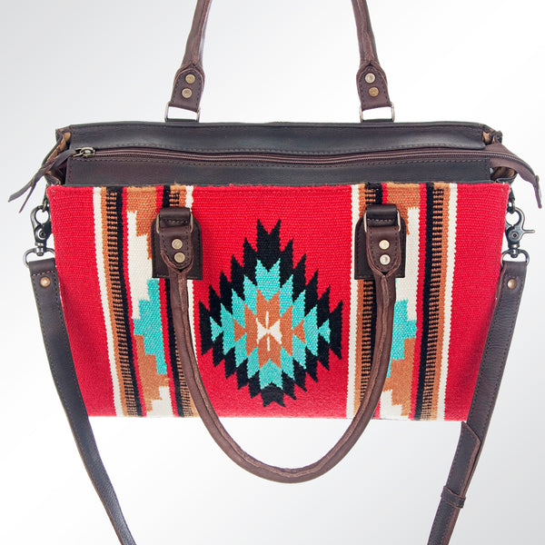 ADBG632 American Darling Hand Woven Saddle Blanket Western Leather Tote Bag