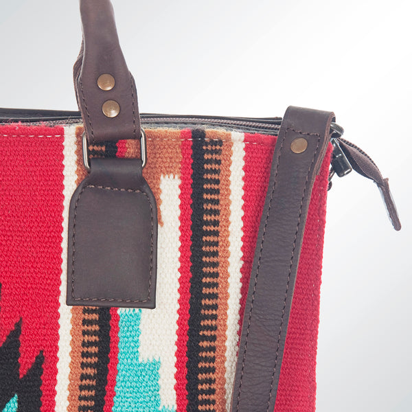 ADBG632 American Darling Hand Woven Saddle Blanket Western Leather Tote Bag
