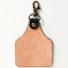 ADKR177 Hand-Tooled Leather Cactus keyring with Swivel Clasp Western Style
