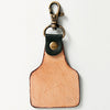 ADKR178 Hand-Tooled Leather Tipi Keyring with Desert Landscape Western Southwest Style