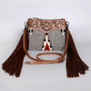 ADBG236 American Darling Western Cross body Bag Hand-Tooled Leather & Saddle Blanket