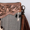 ADBG236 American Darling Western Cross body Bag Hand-Tooled Leather & Saddle Blanket