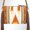 ADBG236 American Darling Western Cross body Bag Hand-Tooled Leather & Saddle Blanket