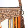 ADBG236 American Darling Western Cross body Bag Hand-Tooled Leather & Saddle Blanket