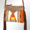 ADBG236 American Darling Western Cross body Bag Hand-Tooled Leather & Saddle Blanket