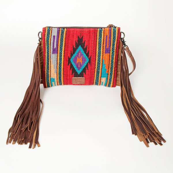 ADBG236 American Darling Western Cross body Bag Hand-Tooled Leather & Saddle Blanket