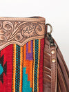 ADBG236 American Darling Western Cross body Bag Hand-Tooled Leather & Saddle Blanket