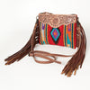 ADBG236 American Darling Western Cross body Bag Hand-Tooled Leather & Saddle Blanket
