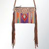 ADBG236 American Darling Western Cross body Bag Hand-Tooled Leather & Saddle Blanket
