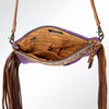 ADBG236 American Darling Western Cross body Bag Hand-Tooled Leather & Saddle Blanket