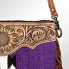 ADBG236 American Darling Western Cross body Bag Hand-Tooled Leather & Saddle Blanket