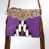 ADBG236 American Darling Western Cross body Bag Hand-Tooled Leather & Saddle Blanket