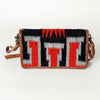 ADBG485 Southwestern Wool Organizer Bag with Leather Trim & Geometric Pattern