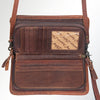 ADBG485 Southwestern Wool Organizer Bag with Leather Trim & Geometric Pattern
