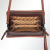 ADBG485 Southwestern Wool Organizer Bag with Leather Trim & Geometric Pattern