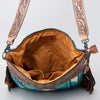 ADBG510 American Darling Hand Tooled Floral & Hand Woven Saddle Blanket Large Cross Body Bag