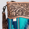 ADBG510 American Darling Hand Tooled Floral & Hand Woven Saddle Blanket Large Cross Body Bag