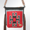 ADBG510 American Darling Hand Tooled Floral & Hand Woven Saddle Blanket Large Cross Body Bag